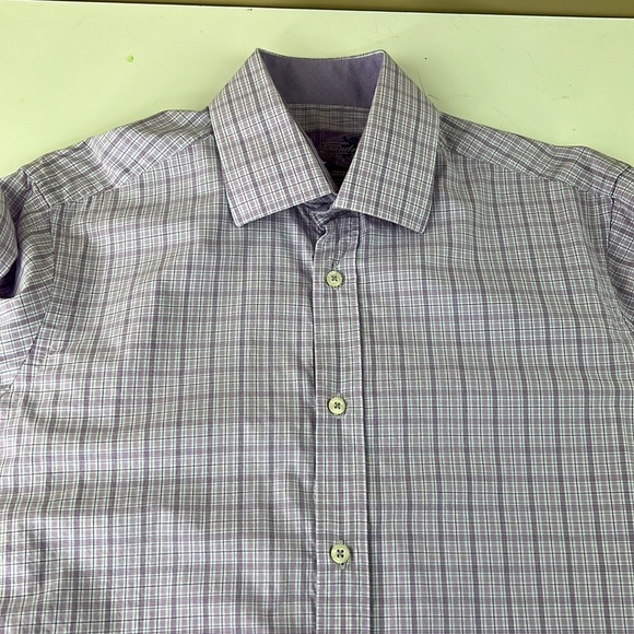 English Laundry mauve plaid classic button down shirt - Picture 8 of 11